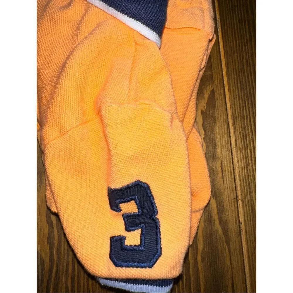 Y2K Polo Ralph Lauren Big Pony Rugby Polo one piece Orange Navy Blue Collar 18 m